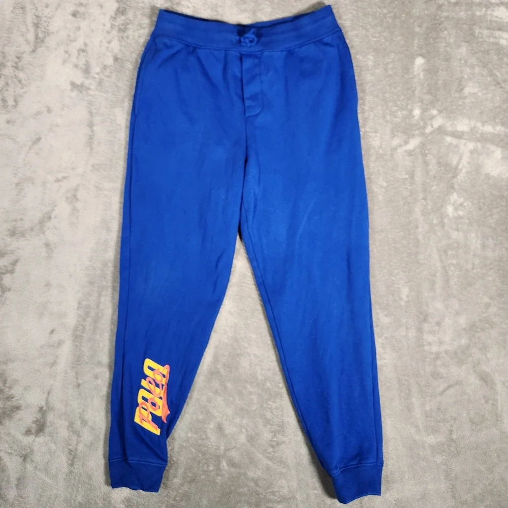 Polo Ralph Lauren Jogger Mens Large 14-16‎ Royal Blue Sweatpants Flame Logo